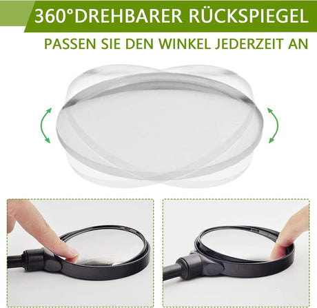 2-Piece Convex Bicycle Mirrors - Universal HD Handlebar Mirrors with 360-Degree Rotation and Wider Field of View for Bicycles and Electric Bikes