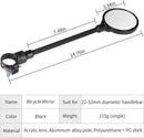 2-Piece Convex Bicycle Mirrors - Universal HD Handlebar Mirrors with 360-Degree Rotation and Wider Field of View for Bicycles and Electric Bikes