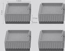 4x Square Furniture Risers - Stackable Table Legs for Washing Machines - Gray