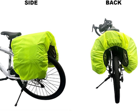 Bicycle cover - 126 x 66 cm - Rain cover for bicycle panniers - Glow clear - Rear bag cover - Waterproof bicycle basket cover for bicycles - Mountain bikes