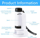 Microscope - Children's Microscope - Portable Pocket Microscope - Mini 60X-180X - Kids Exploration Kit - for Students, Science and Play