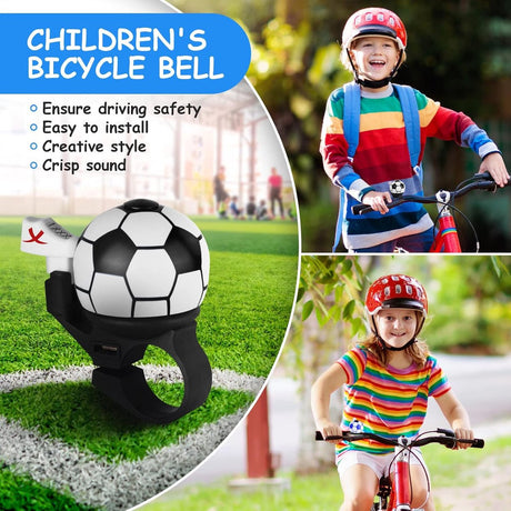 Bicycle bell - Children's bicycle bell with a loud and clear sound - Racing and mountain bike bell - Bicycle accessories - Football bicycle bell - Children's bicycle bell - Bicycle horn bell - Gift
