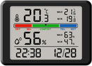 Wekker - Digital Hygrometer - Room Thermometer - Temperature and Humidity Meter - Baby's Room - Children's Room - Office - Kitchen - Wall Mounted in Garage - Desk Alarm Clock - Christmas Gift - Black