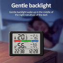 Wekker - Digital Hygrometer - Room Thermometer - Temperature and Humidity Meter - Baby's Room - Children's Room - Office - Kitchen - Wall Mounted in Garage - Desk Alarm Clock - Christmas Gift - Black