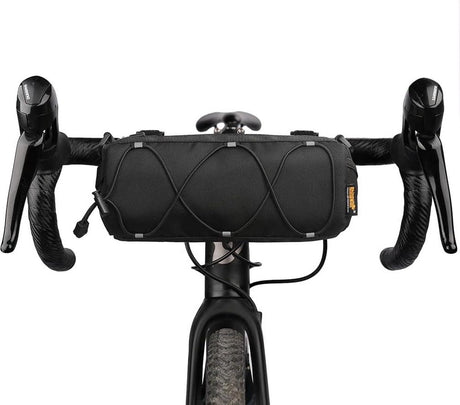 Bicycle handlebar bag - mountain bike bag for road bikes - black commuter shoulder bag