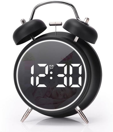Digital clock - Digital clock - LED display - Bedroom - Clock - Energy efficient - Black
