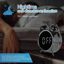 Digital clock - Digital clock - LED display - Bedroom - Clock - Energy efficient - Black