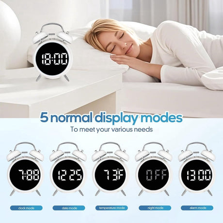 Digital clock - Digital clock - LED display - Bedroom - Clock - Energy efficient - Black