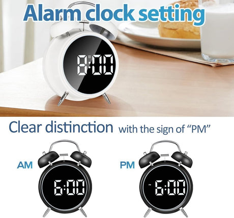 Digital clock - Digital clock - LED display - Bedroom - Clock - Energy efficient - Black