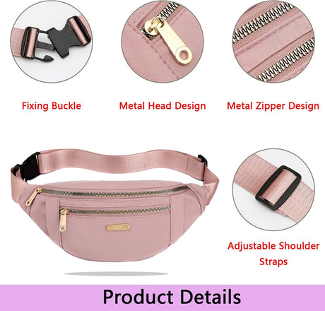 Fanny pack - Travel wallet - Money belt - Fanny pack - Men's and women's fanny pack - Travel - Outdoors - Walking - Sports - Phone bag - Pink - Fashion Favorite