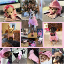 Dog Coat - Winter Hoodie - Warm Dog Coat - With Pockets - Sweatshirt - Warm Clothing - Chihuahua Dog Coat - Perfect for Small Dogs - Pink - Size M
