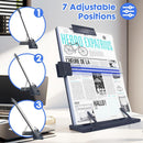 Book stand, reading shelf, paper holder, document holder with 7 adjustable positions, desk paper holder for reading A4 letters, books, receipts, sheet music, textbooks while typing