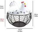 Egg basket, egg holder, egg storage, metal fruit bowl, chicken pattern, ceramic egg storage basket, iron basket for 15 eggs, egg holder, storage case, container