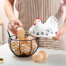 Egg basket, egg holder, egg storage, metal fruit bowl, chicken pattern, ceramic egg storage basket, iron basket for 15 eggs, egg holder, storage case, container