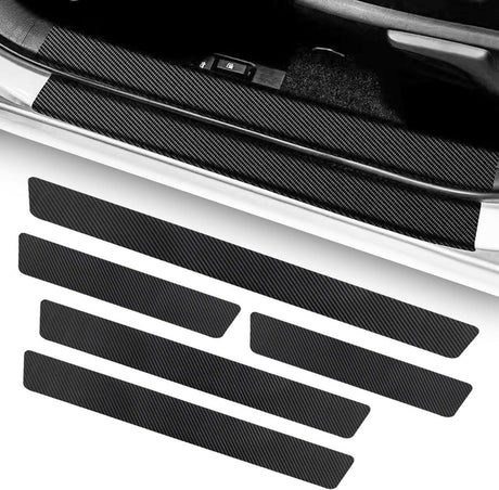 Car Door Sill Moldings - Set of 5, Universal Entry Moldings for SUVs, Anti-Scratch Stickers with Film