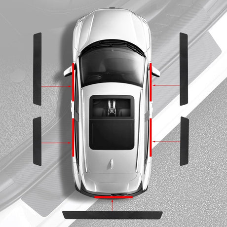 Car Door Sill Moldings - Set of 5, Universal Entry Moldings for SUVs, Anti-Scratch Stickers with Film