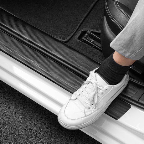 Car Door Sill Moldings - Set of 5, Universal Entry Moldings for SUVs, Anti-Scratch Stickers with Film