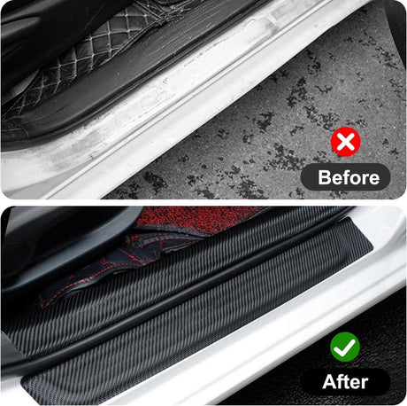 Car Door Sill Moldings - Set of 5, Universal Entry Moldings for SUVs, Anti-Scratch Stickers with Film