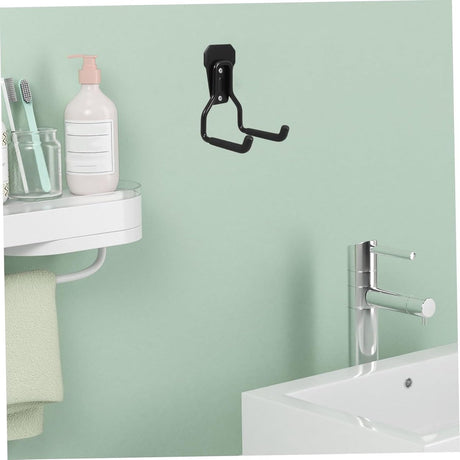 Support - Heavy-duty metal wall hook - Black mounting hooks for bicycles, ladders, and bulky items. Durable and easy to install for home and workshop storage.