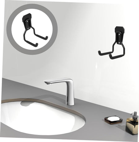 Support - Heavy-duty metal wall hook - Black mounting hooks for bicycles, ladders, and bulky items. Durable and easy to install for home and workshop storage.