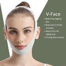 Reusable face sleep mask - V-shaped chin strap - Firming and tightening band for double kin - Sleep mask - Light green