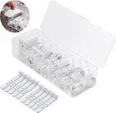 Cable storage box - Cable organizer with 10 cable ties - Cable storage box - Clear plastic storage box for office, workbench, living room, bedroom (large size with lid)