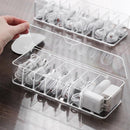 Cable storage box - Cable organizer with 10 cable ties - Cable storage box - Clear plastic storage box for office, workbench, living room, bedroom (large size with lid)
