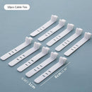 Cable storage box - Cable organizer with 10 cable ties - Cable storage box - Clear plastic storage box for office, workbench, living room, bedroom (large size with lid)