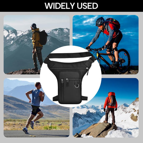 Fanny pack - Men's fanny pack - Women's fanny pack - Waterproof tactical leg bag - Fanny pack - Multifunctional motorcycle bag for men and women - Travel, camping, running, cycling