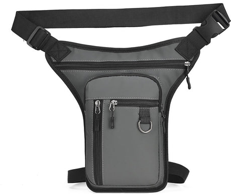Fanny pack - Men's fanny pack - Women's fanny pack - Waterproof tactical leg bag - Fanny pack - Multifunctional motorcycle bag for men and women - Travel, camping, running, cycling - Gray