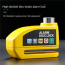 Bicycle disc brake lock - Disc brake alarm - With reminder cable - 7 mm - Motorcycle lock - Scooter lock - Disc brake lock - Yellow