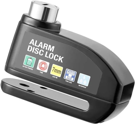 Brake disc lock with alarm - With reminder cable - 7 mm - Motorcycle lock - Scooter lock