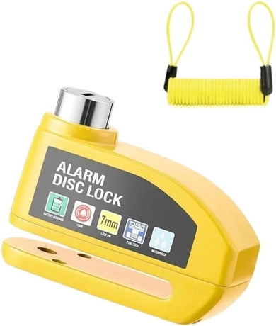 Bicycle disc brake lock - Disc brake alarm - With reminder cable - 7 mm - Motorcycle lock - Scooter lock - Disc brake lock - Orange