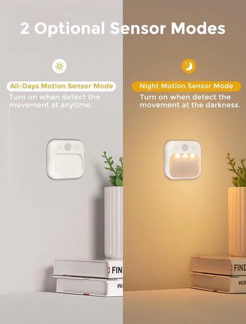 Night light - Night light plug - Children's night light - Night light with motion detector - With 3 detection modes - Rechargeable - 3 light colors - With adjustable brightness - For stairs - Hallway - Children's room - Bedroom