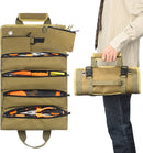 Roll-up tool bag - Tool belt - Open tool bag - with adjustable strap - Drill holder - Canvas - Roll-up pouch - Electrician's kit - Storage rack - Wrench organizer - No tool included!