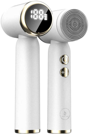 Facial Cleansing Brush - Sonic Roller - Spin - Electric Facial Cleanser - Facial Care - Keratin - Electric - Portable - Waterproof - 6 Interchangeable Brush Heads - Suitable for Women's and Men's Skin - 6 in 1 - White