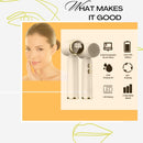Facial Cleansing Brush - Sonic Roller - Spin - Electric Facial Cleanser - Facial Care - Keratin - Electric - Portable - Waterproof - 6 Interchangeable Brush Heads - Suitable for Women's and Men's Skin - 6 in 1 - White