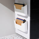 Storage boxes - Wall-mounted storage boxes - Wall-mounted filing cabinets - Mail and magazine organizers - Self-adhesive single-compartment door - No drilling required - For storing office supplies - (White, set of 2)