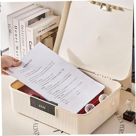 Lockable storage box - 9L lockable pillbox with double combination lock - Waterproof lockable box with combination lock - Perfect for personal belongings at home or in the office - Wit