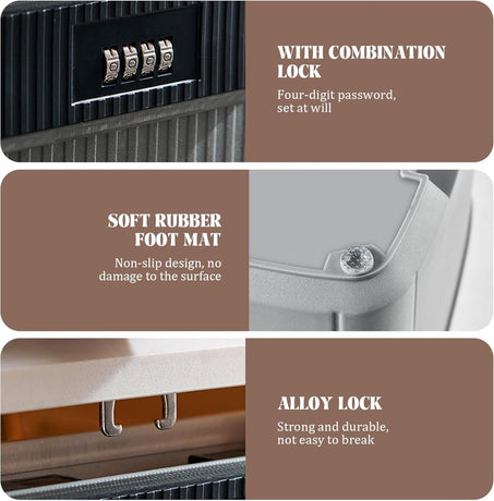 Lockable storage box - 9L lockable pillbox with double combination lock - Waterproof lockable box with combination lock - Perfect for personal belongings at home or in the office - Wit