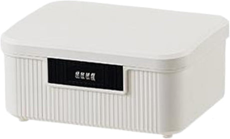 Lockable storage box - 9L lockable pillbox with double combination lock - Waterproof lockable box with combination lock - Perfect for personal belongings at home or in the office - Wit
