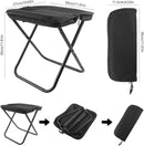 Portable folding camping stool with carrying bag, portable folding chair, folding camping stool, outdoor footrest for travel, walking, hiking, fishing, picnics and barbecues (black)