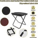 Portable folding camping stool with carrying bag, portable folding chair, folding camping stool, outdoor footrest for travel, walking, hiking, fishing, picnics and barbecues (black)