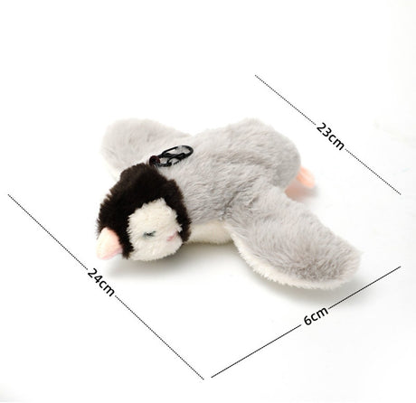 Cat Toys - Cat Toys with Catnip - Flappy Bird Cat Toy for Indoor Cats - Rechargeable - Electric Cat Toys - With Sound - Plush Sports Toy for Kittens - Gray Penguin