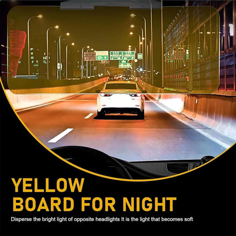 Car Sunshade - 2-in-1 Sunshade Extension - Day and Night Glare Protection - For All Vehicles - Driver and Passenger Side Sunshade