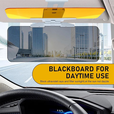 Car Sunshade - 2-in-1 Sunshade Extension - Day and Night Glare Protection - For All Vehicles - Driver and Passenger Side Sunshade