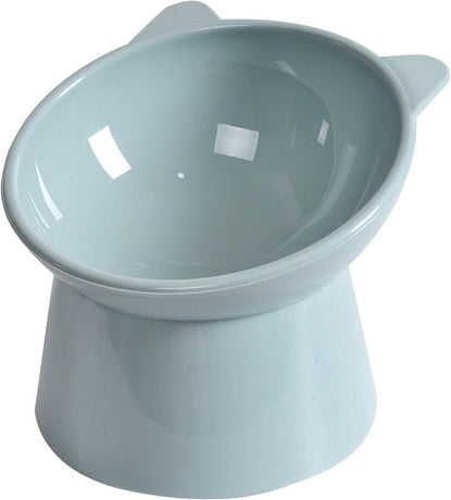 Cat bowl - Feeders - Tilting bowl - Anti-vomiting - Angled design - Blue - Perfect for cats - Indoor use - Pet accessories - Blue