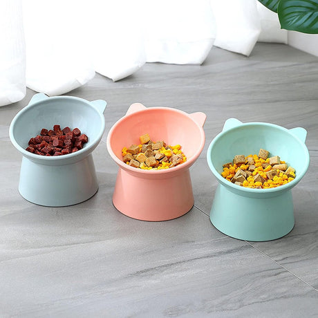 Cat bowl - Feeders - Tilting bowl - Anti-vomiting - Angled design - Blue - Perfect for cats - Indoor use - Pet accessories - Blue