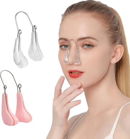 Silicone nose clips for women with wide noses (2 pieces) (transparent pink)