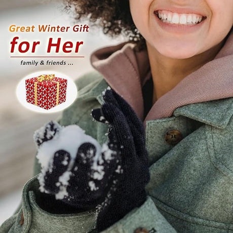 Gloves - Winter Gloves - Heated Gloves - Thermal Gloves - Men's Wool Gloves - Women's Winter Gloves - Thick Cashmere Warm Gloves - Touchscreen Compatible - Outdoor Sports Gifts for Men and Women